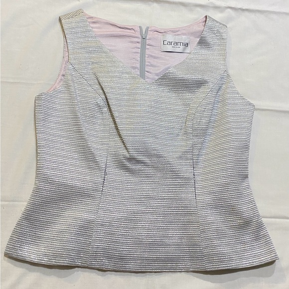 CARAMIA WOMENS VINTAGE DRESS VEST SHINY UNIQUE MADE IN USA - Picture 2 of 3